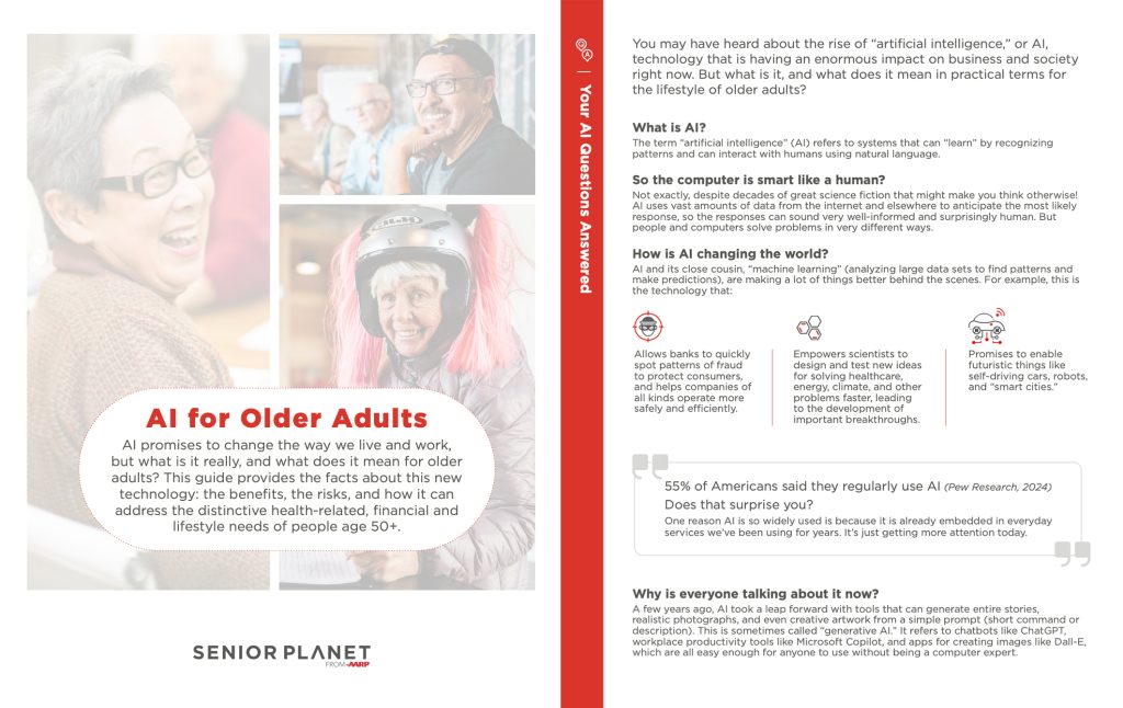 cover and first page of OATS AI for Older Adults guidebook