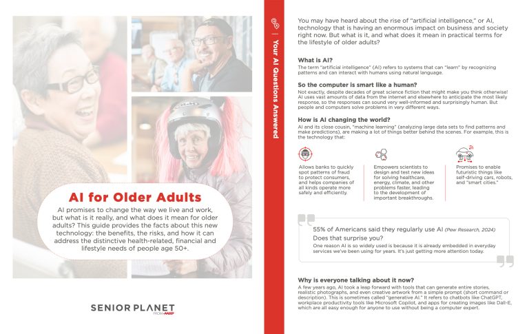 cover and first page of OATS AI for Older Adults guidebook